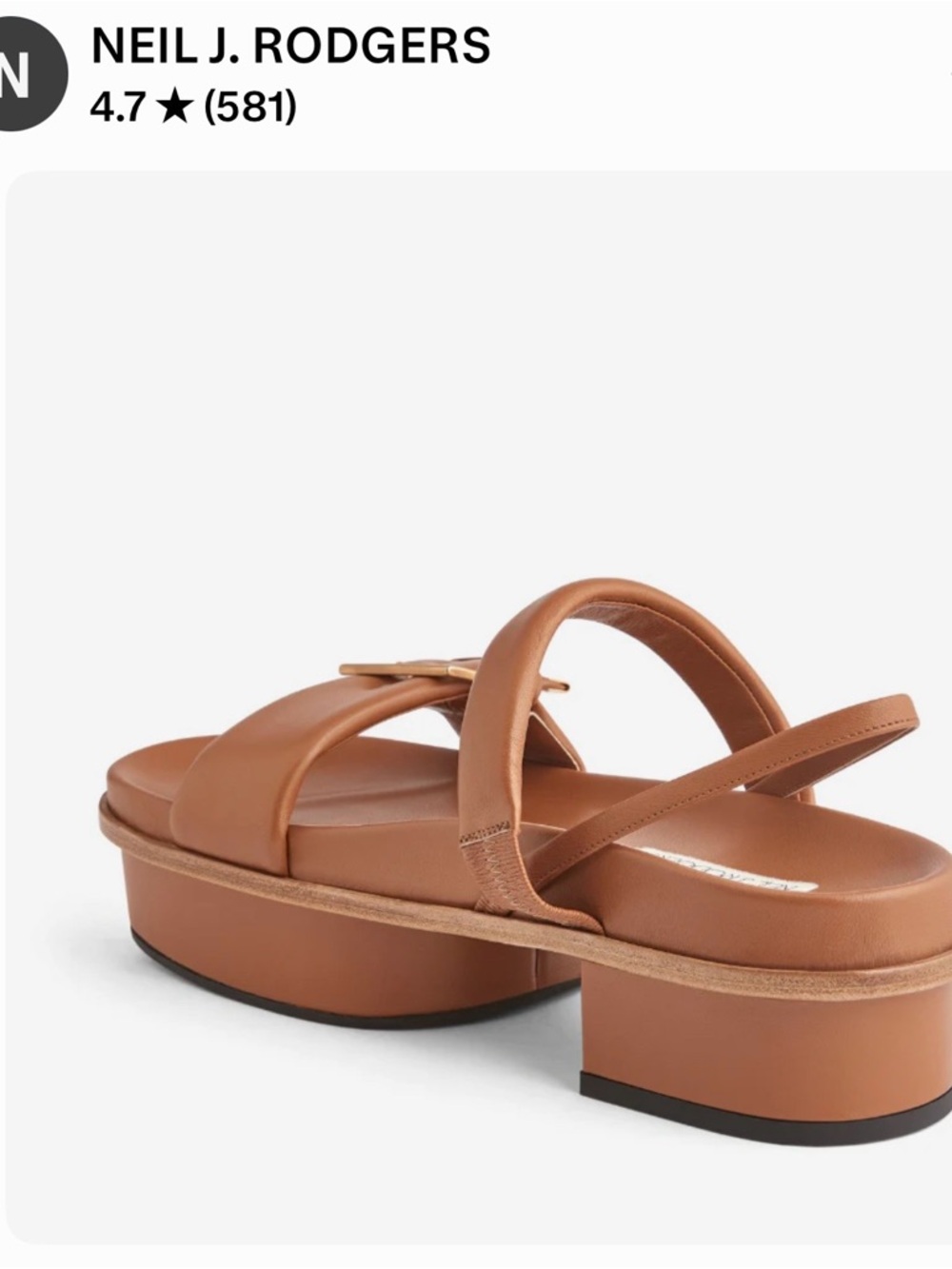 Eliza Platform Slingback Sandal in Tan - Picture 3 of 5